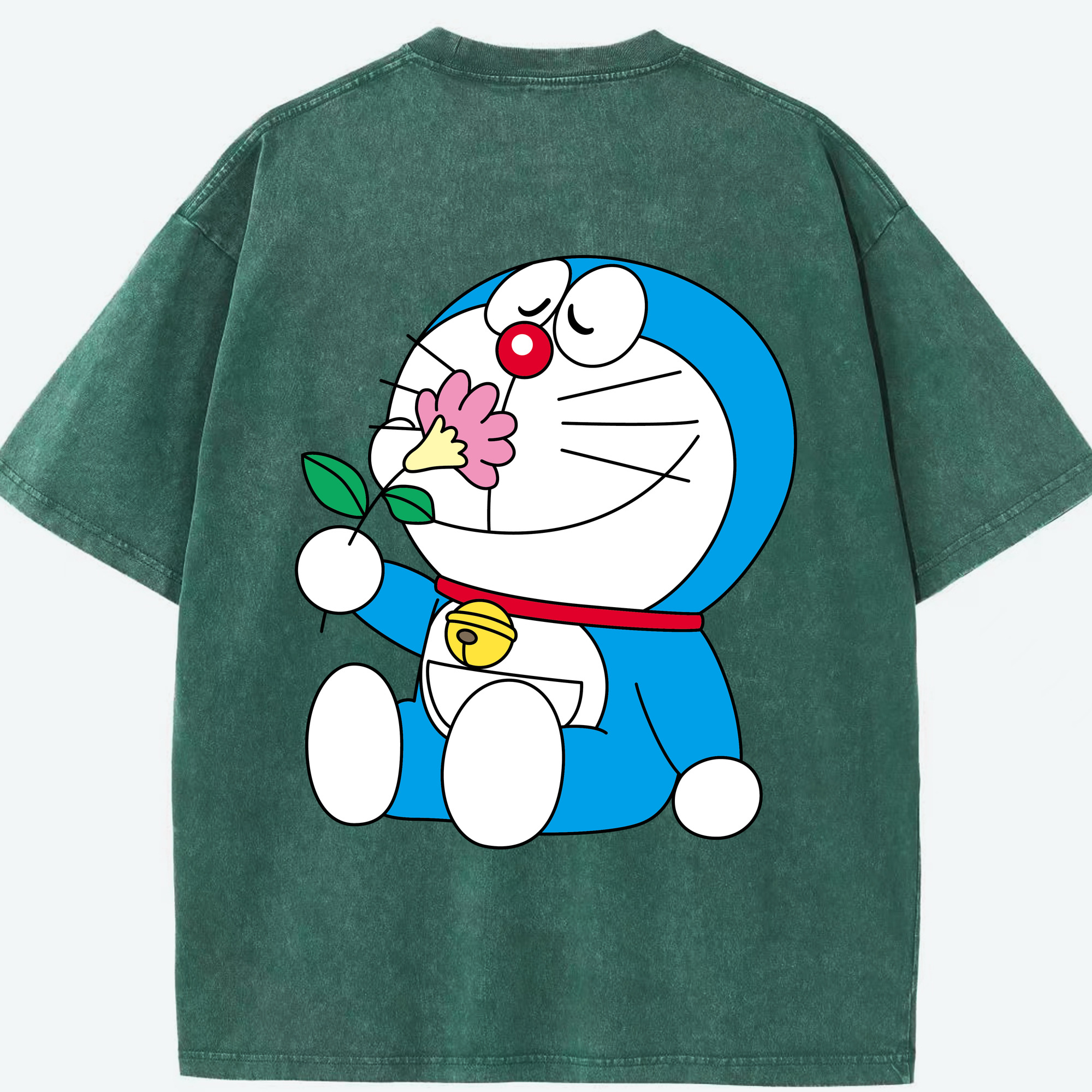（画像用） ドラえもん Doraemon 綿100% ヴィンテージ風 半袖Tシャツ（背面プリント）